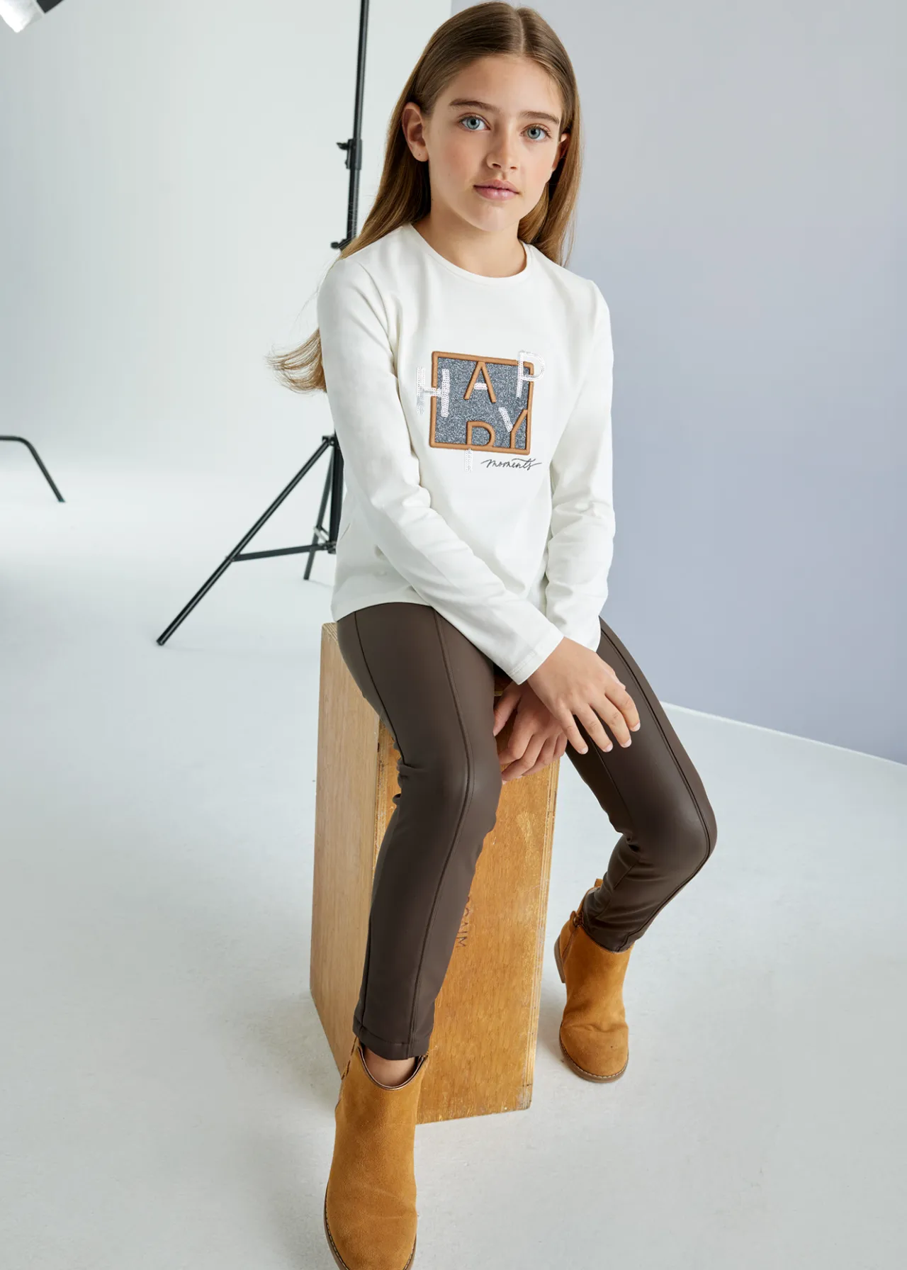 Mayoral Girl Sequin Text T-Shirt