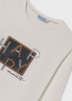 Mayoral Girl Sequin Text T-Shirt