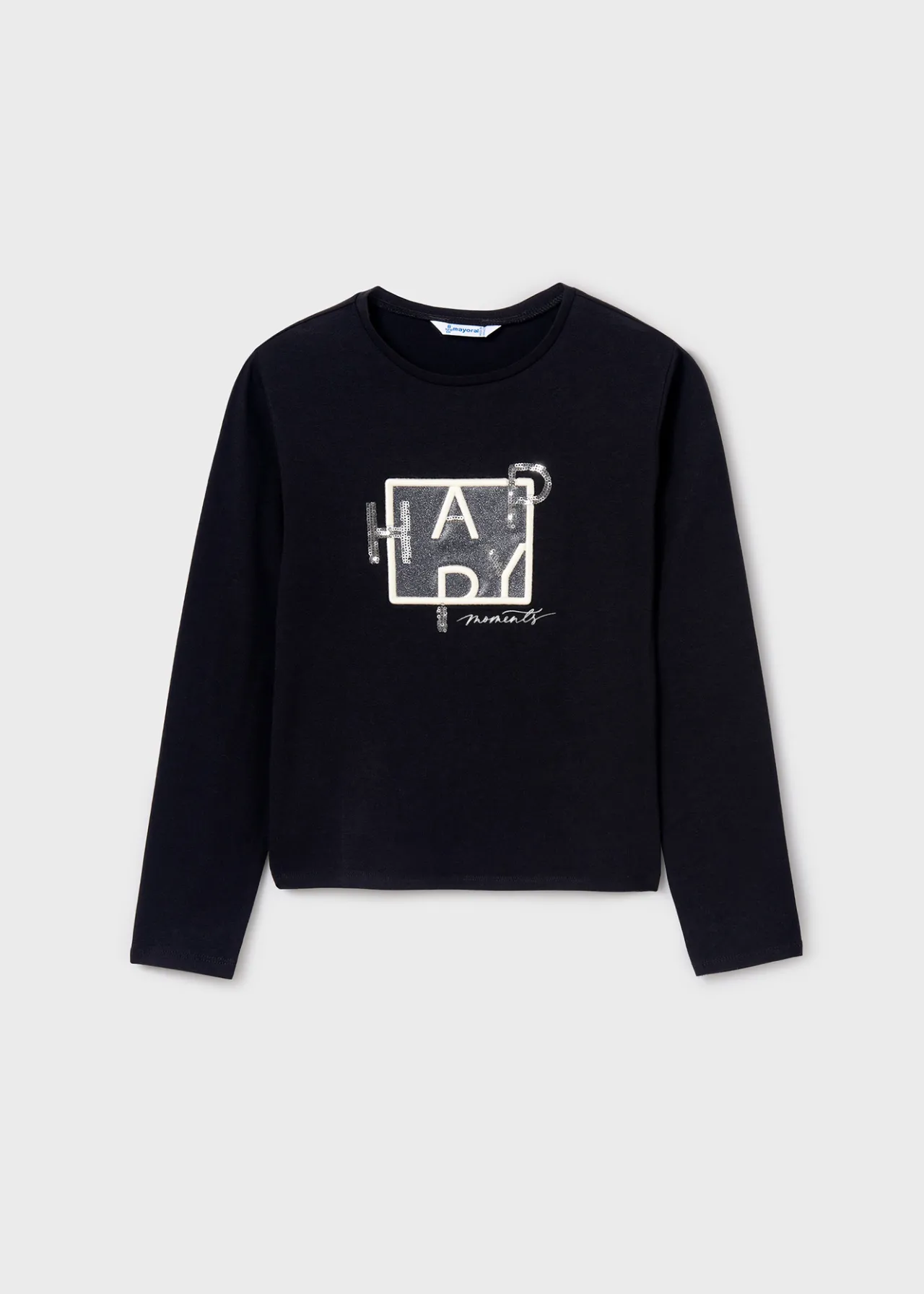 Mayoral Girl Sequin Text T-Shirt