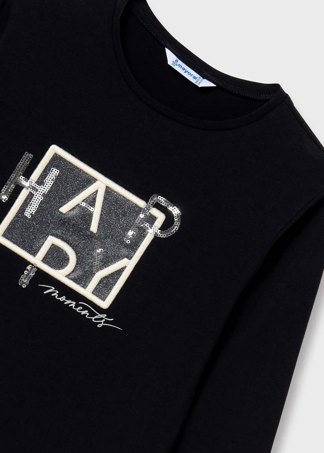 Mayoral Girl Sequin Text T-Shirt