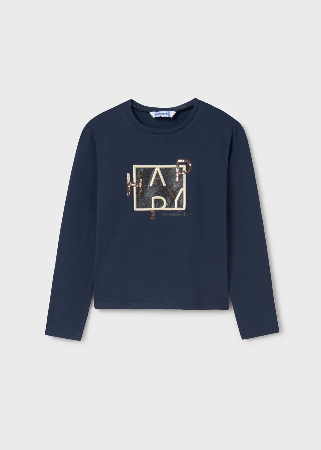 Mayoral Girl Sequin Text T-Shirt