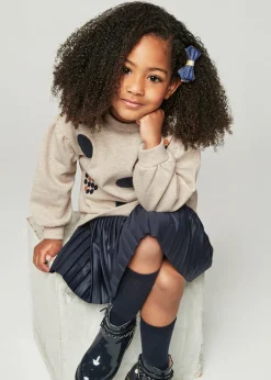 Mayoral Girl Sleeveless Dress with Polka Dot Sweater