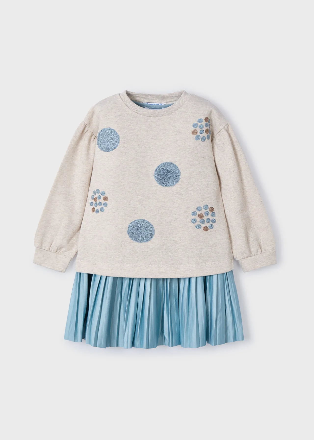Mayoral Girl Sleeveless Dress with Polka Dot Sweater
