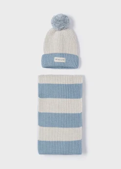 Mayoral Girl Striped Hat and Scarf Set