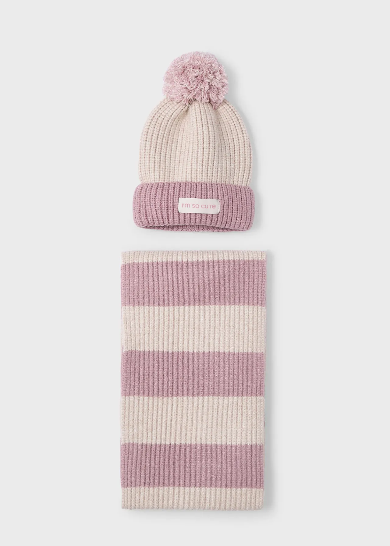Mayoral Girl Striped Hat and Scarf Set