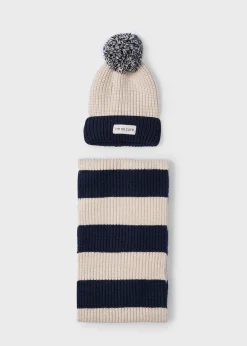 Mayoral Girl Striped Hat and Scarf Set