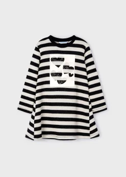 Mayoral Girl Striped Metallic Stitch Sweater
