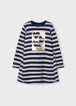 Mayoral Girl Striped Metallic Stitch Sweater