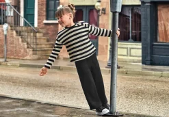 Mayoral Girl Striped Sweatshirt and Pants Set