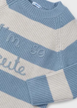 Mayoral Girl Striped Text Sweater