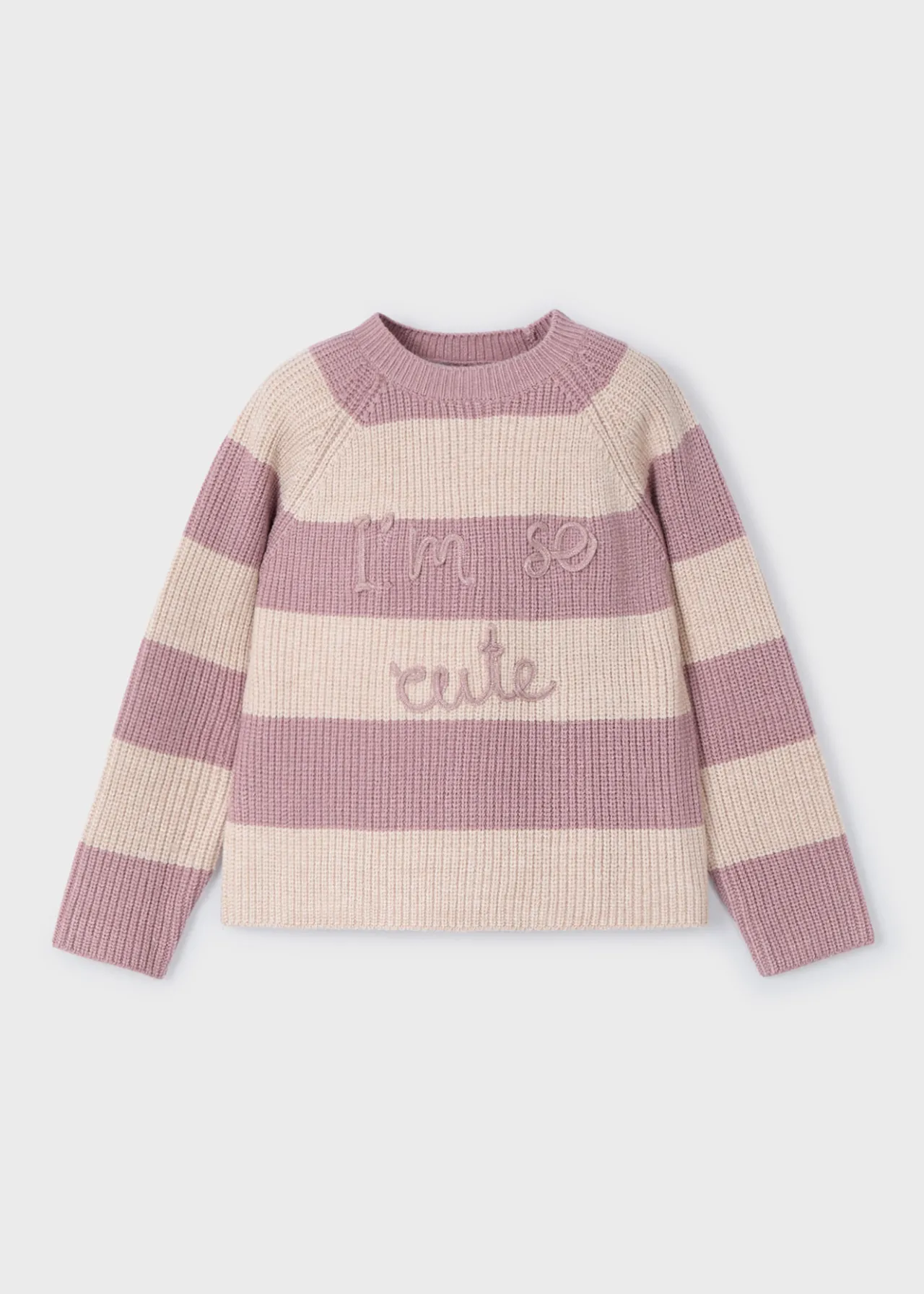 Mayoral Girl Striped Text Sweater