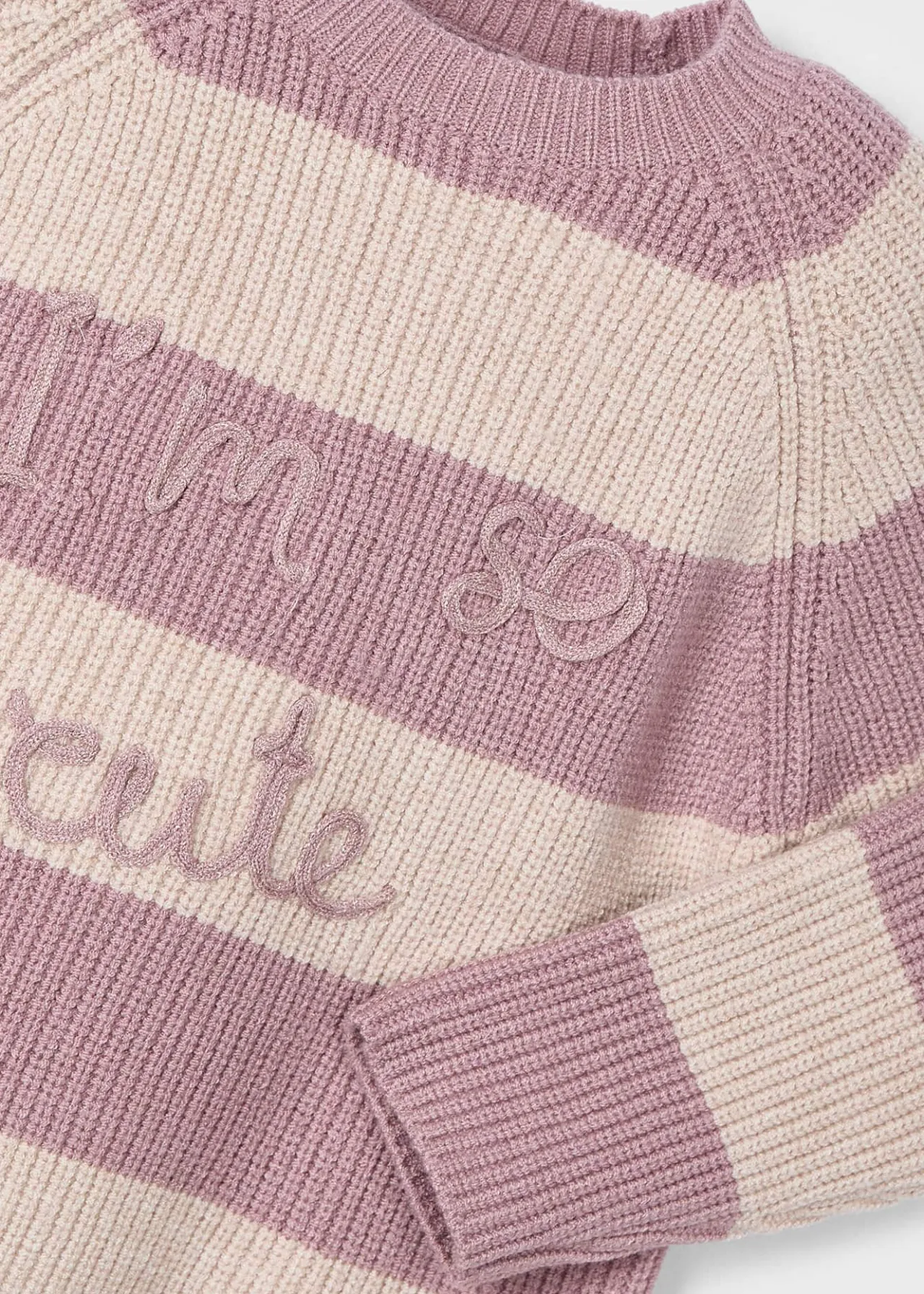 Mayoral Girl Striped Text Sweater