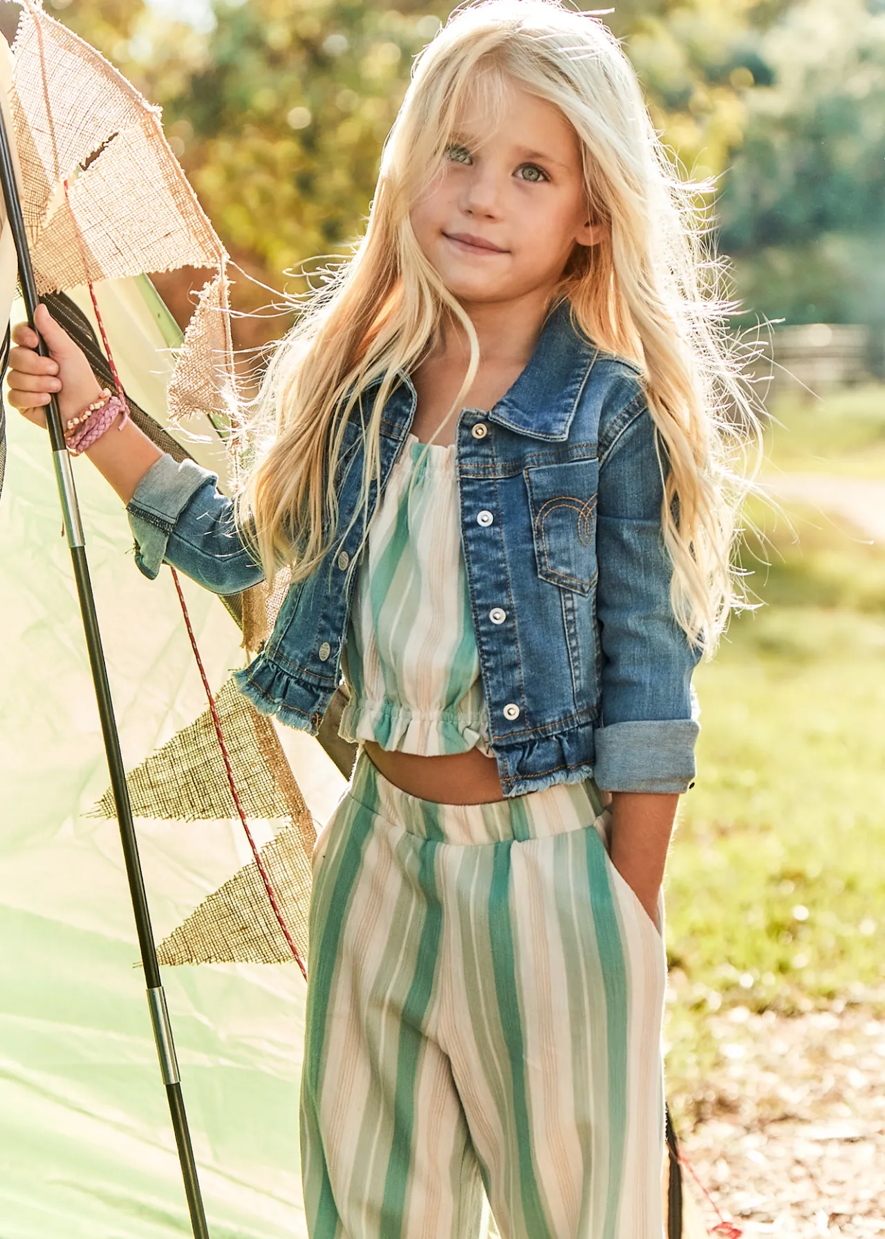 Mayoral Girl Striped T-Shirt and Pants Set