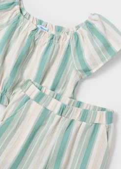 Mayoral Girl Striped T-Shirt and Pants Set