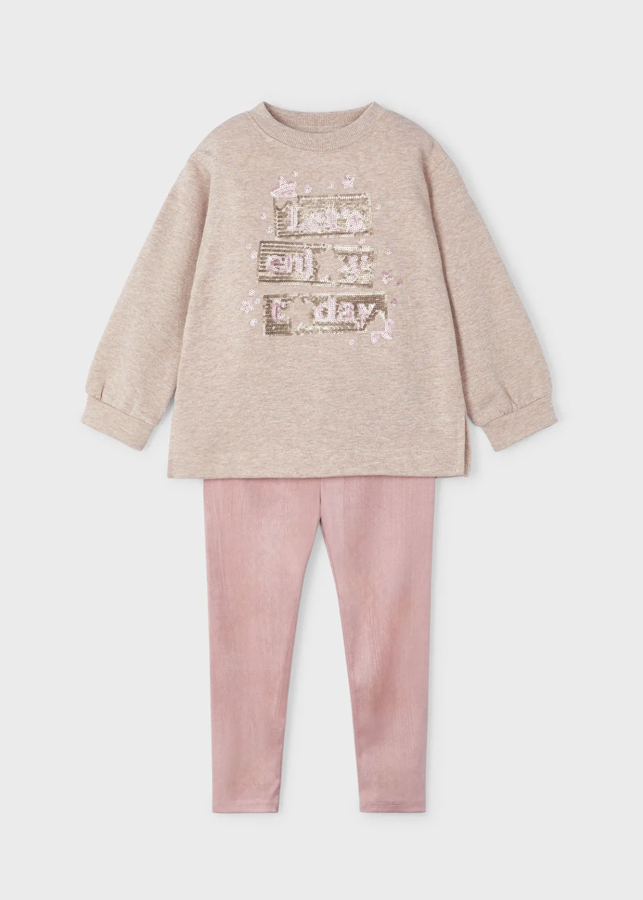 Mayoral Girl Suede Legging and Sweatshirt Set