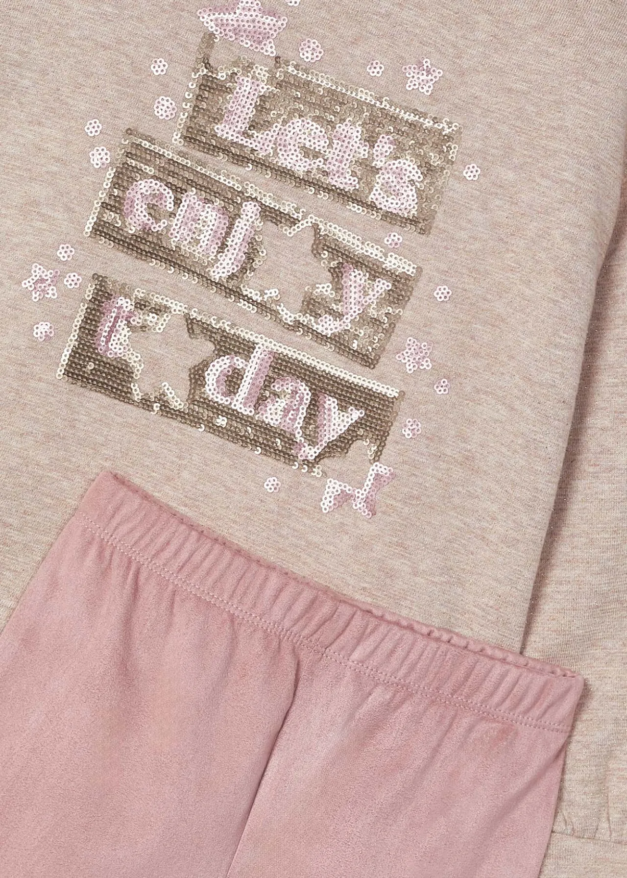 Mayoral Girl Suede Legging and Sweatshirt Set