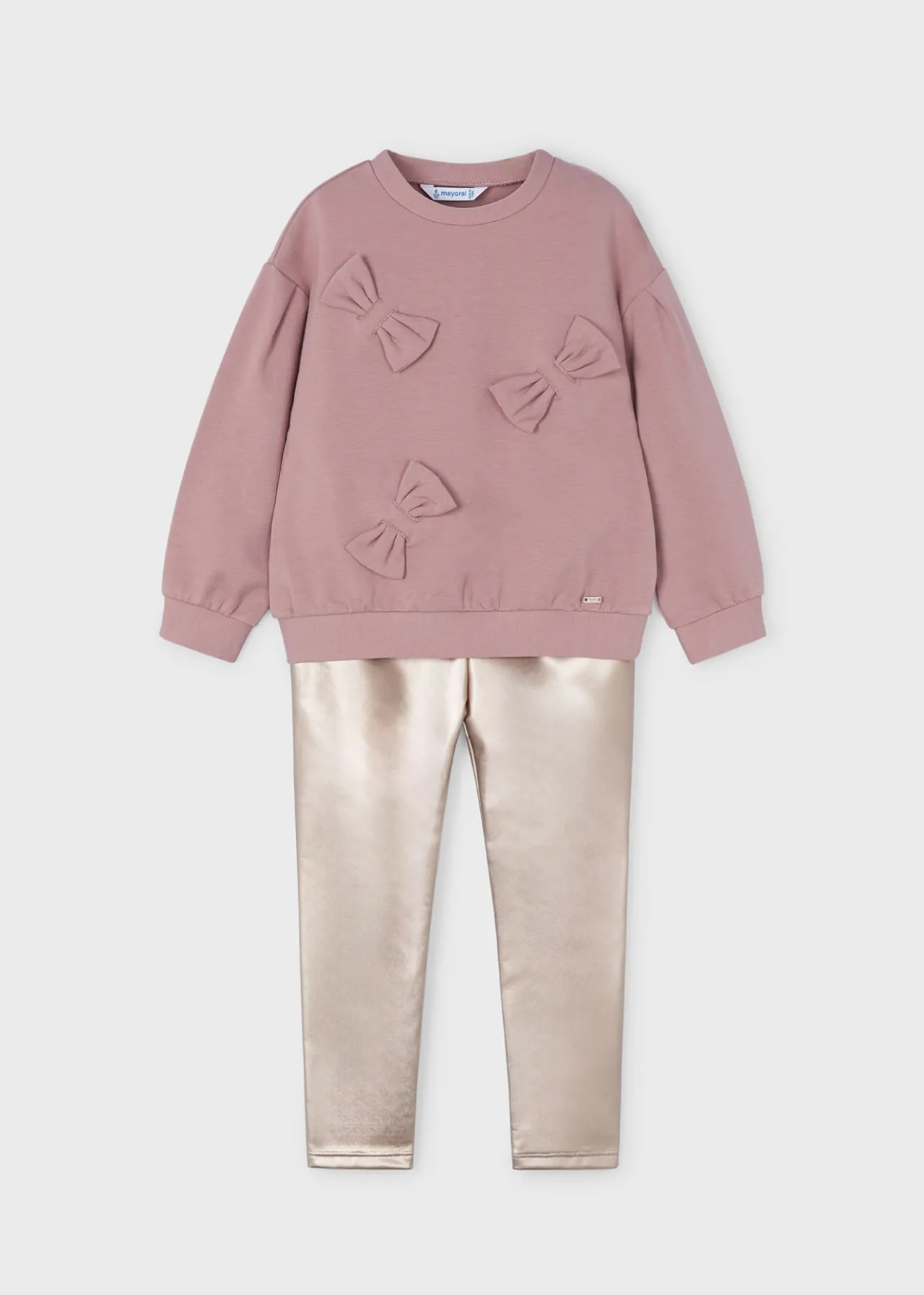 Mayoral Girl Sweatshirt and Metallic Leggings Set