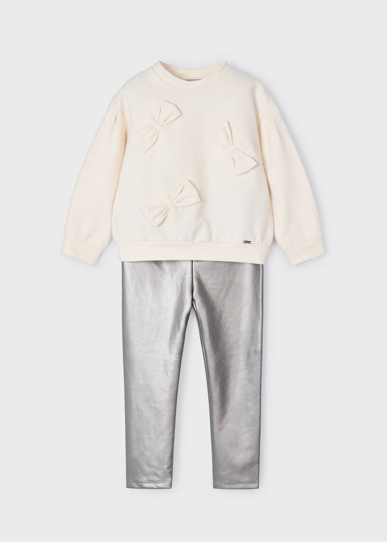 Mayoral Girl Sweatshirt and Metallic Leggings Set