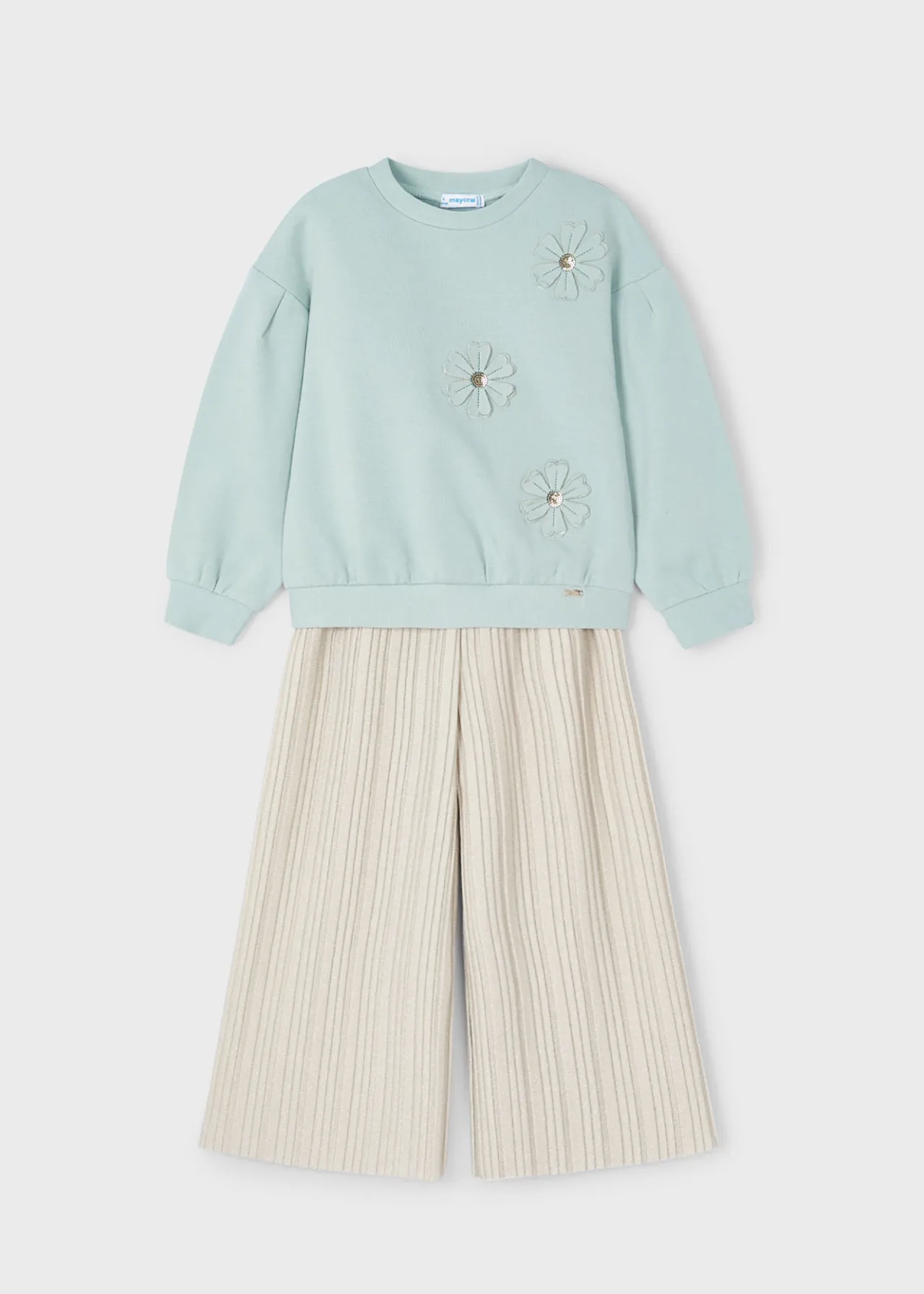 Mayoral Girl Sweatshirt with Pleated Pants Set