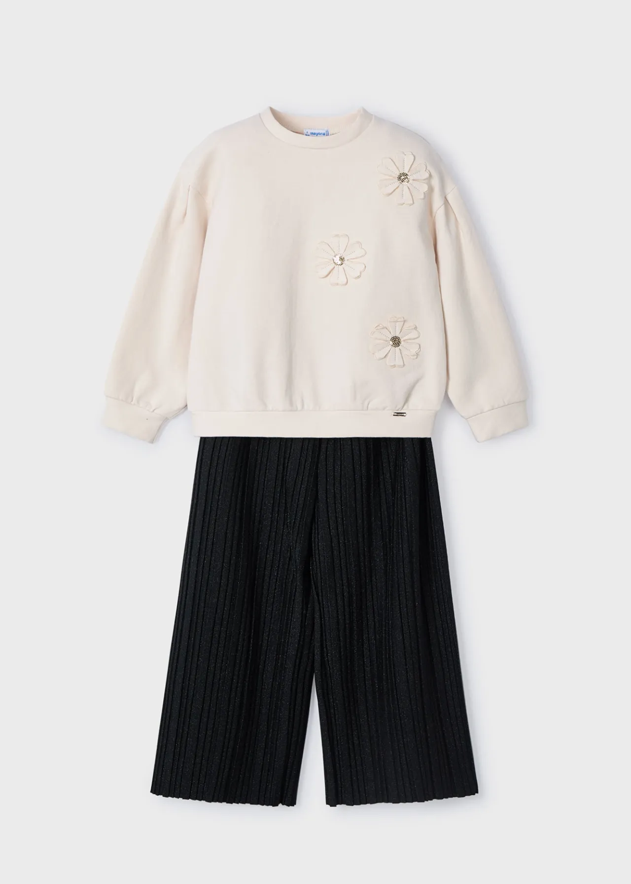 Mayoral Girl Sweatshirt with Pleated Pants Set