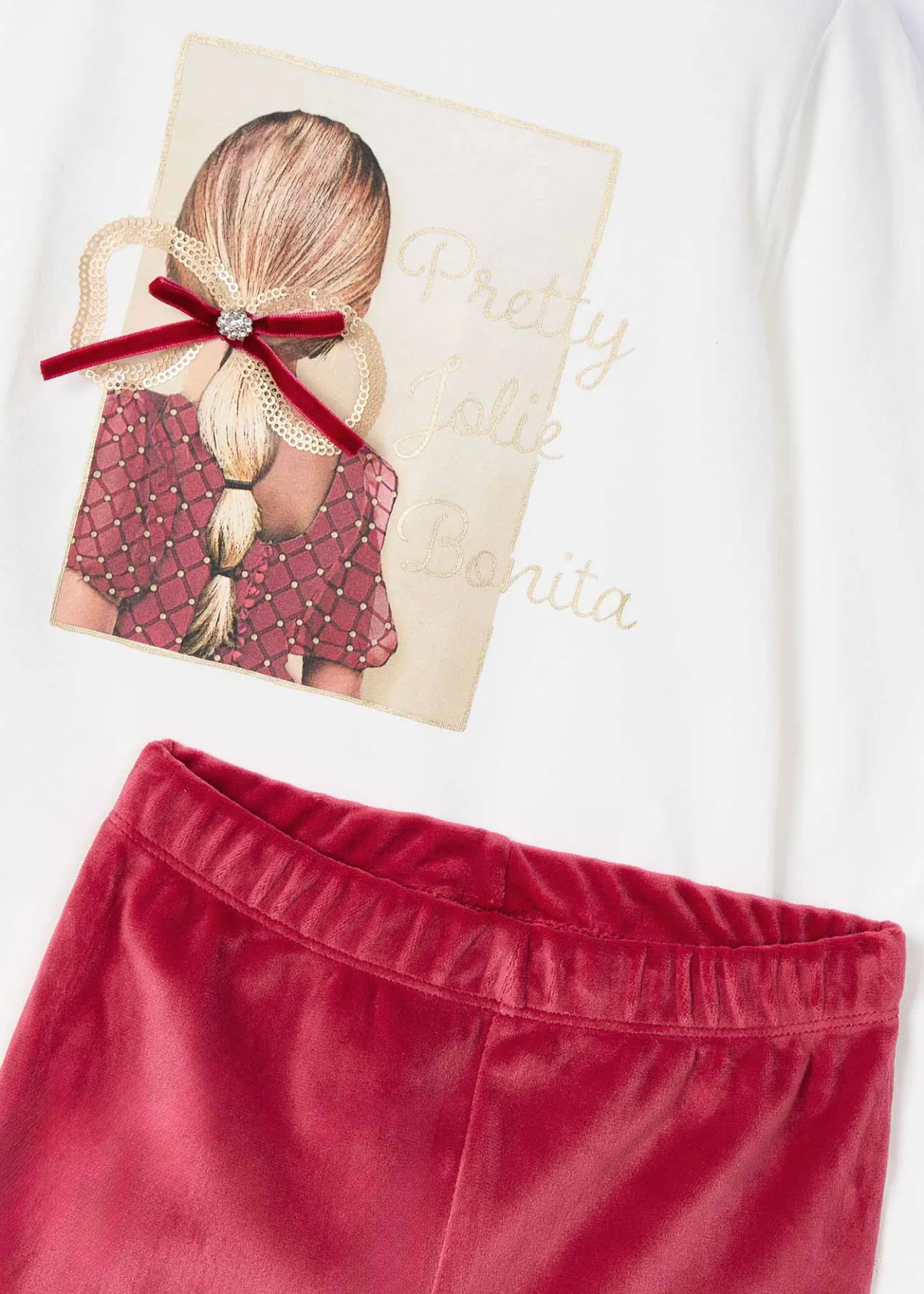 Mayoral Girl T-Shirt and Velvet Leggings Set