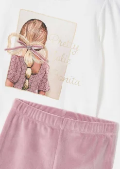 Mayoral Girl T-Shirt and Velvet Leggings Set