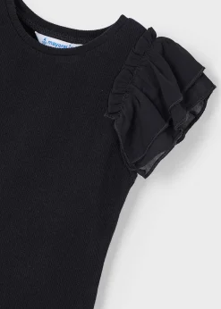 Mayoral Girl T-Shirt with Organza Ruffles