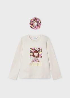 Mayoral Girl T-Shirt with Scrunchie