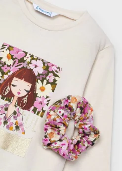 Mayoral Girl T-Shirt with Scrunchie