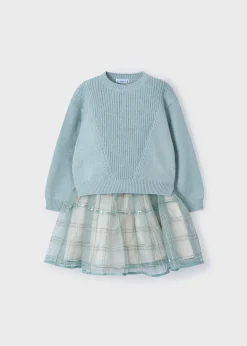 Mayoral Girl Tulle Dress with Sweater