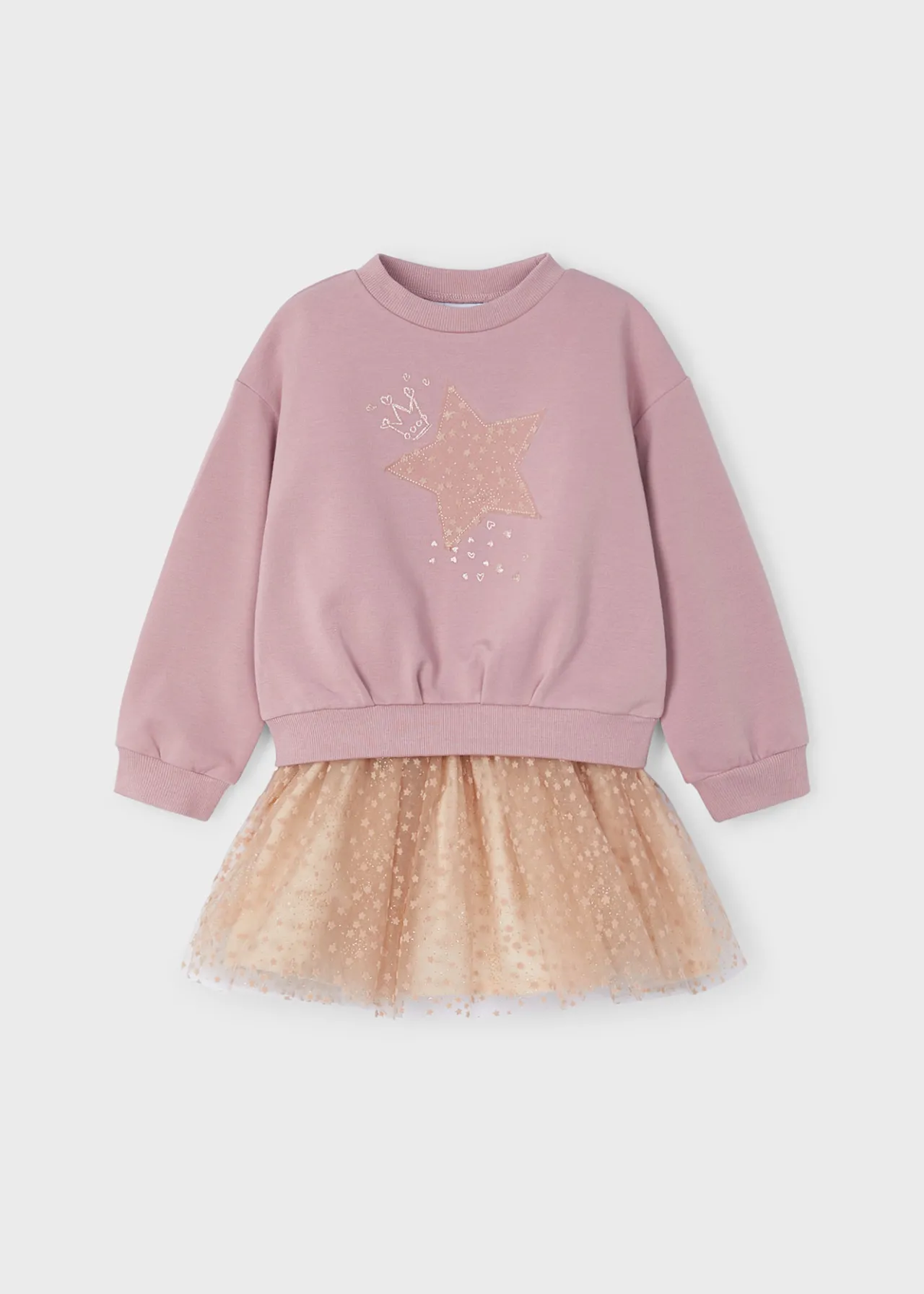 Mayoral Girl Tulle Skirt and Sweatshirt Set