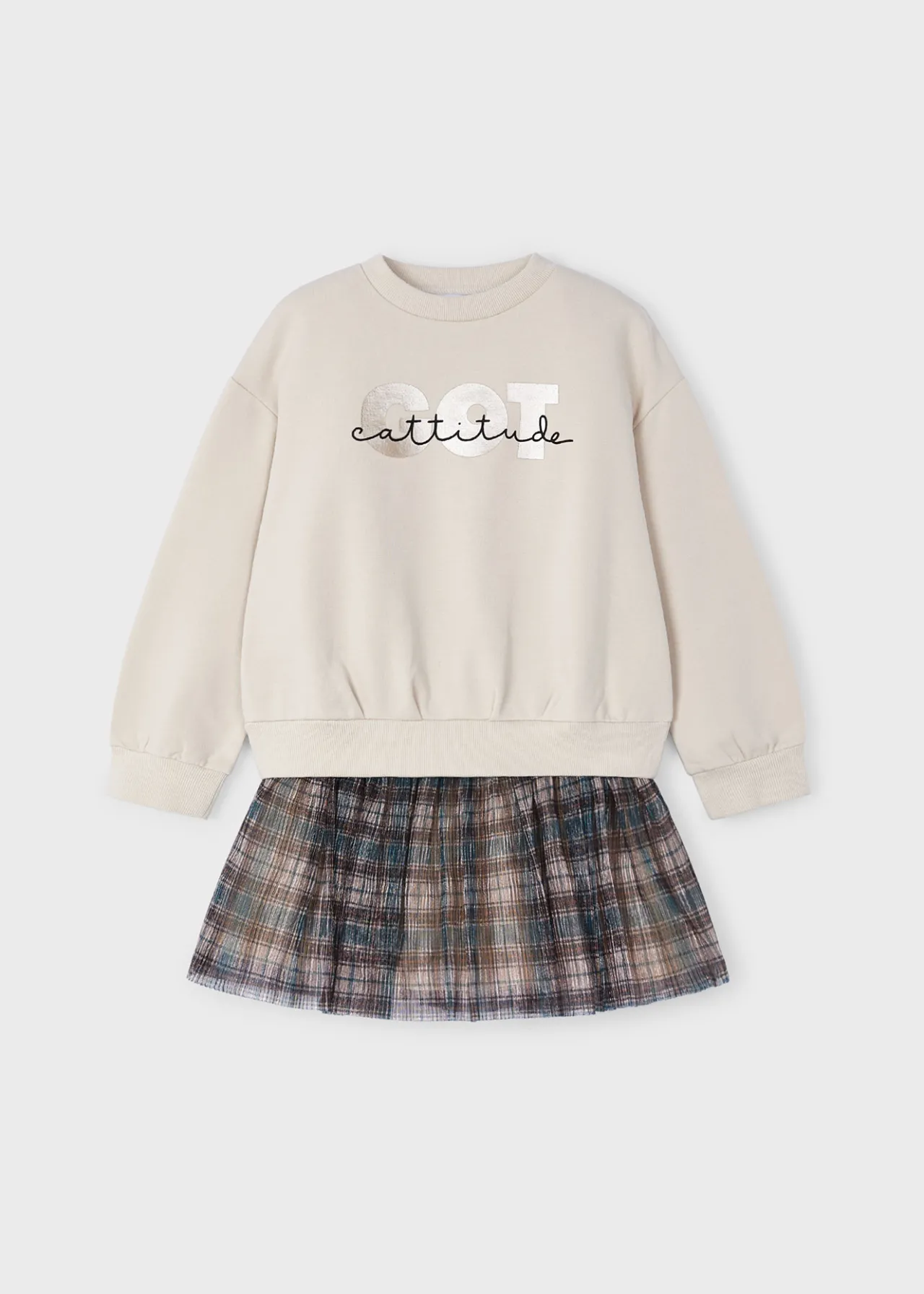 Mayoral Girl Tulle Skirt and Sweatshirt Set