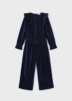 Mayoral Girl Velvet Top and Pants Set