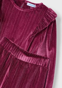 Mayoral Girl Velvet Top and Pants Set
