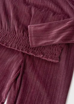 Mayoral Girl Velvet Top and Pants Set