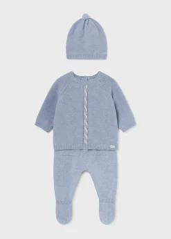 BOY Mayoral Newborn 3 Piece Knit Set