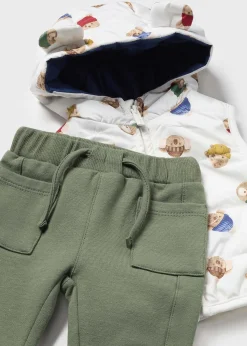 BOY Mayoral Newborn 3 Piece Print Tracksuit Set