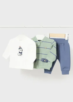 BOY Mayoral Newborn 3 Piece Striped Set