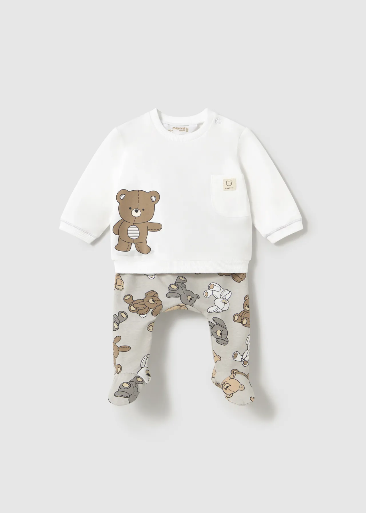 BOY Mayoral Newborn Bear Print Pants and Hoodie Set