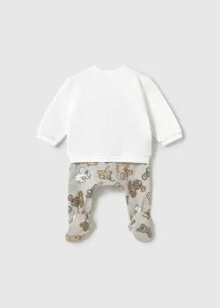 BOY Mayoral Newborn Bear Print Pants and Hoodie Set