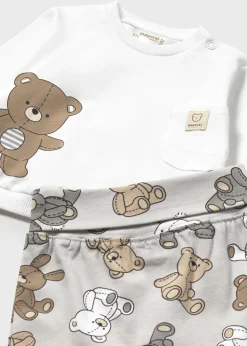 BOY Mayoral Newborn Bear Print Pants and Hoodie Set