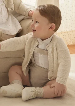 BOY Mayoral Newborn Bodysuit and Dungarees Set
