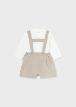 BOY Mayoral Newborn Bodysuit and Dungarees Set