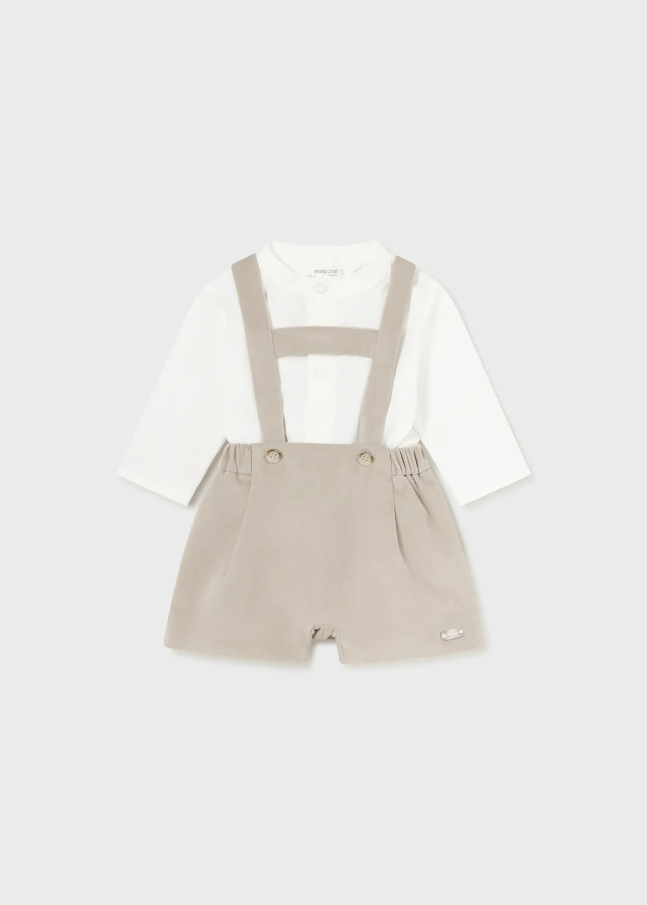 BOY Mayoral Newborn Bodysuit and Dungarees Set
