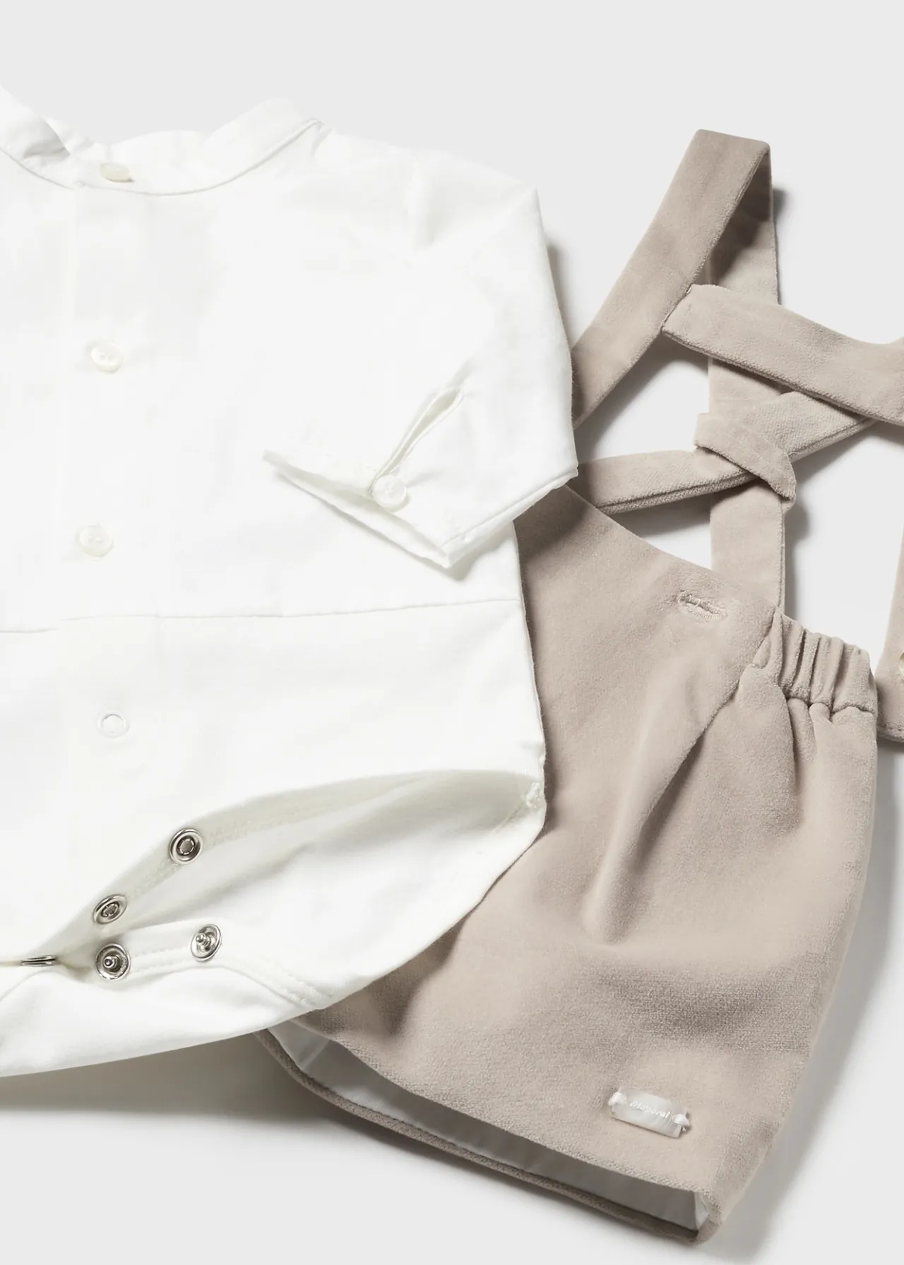 BOY Mayoral Newborn Bodysuit and Dungarees Set