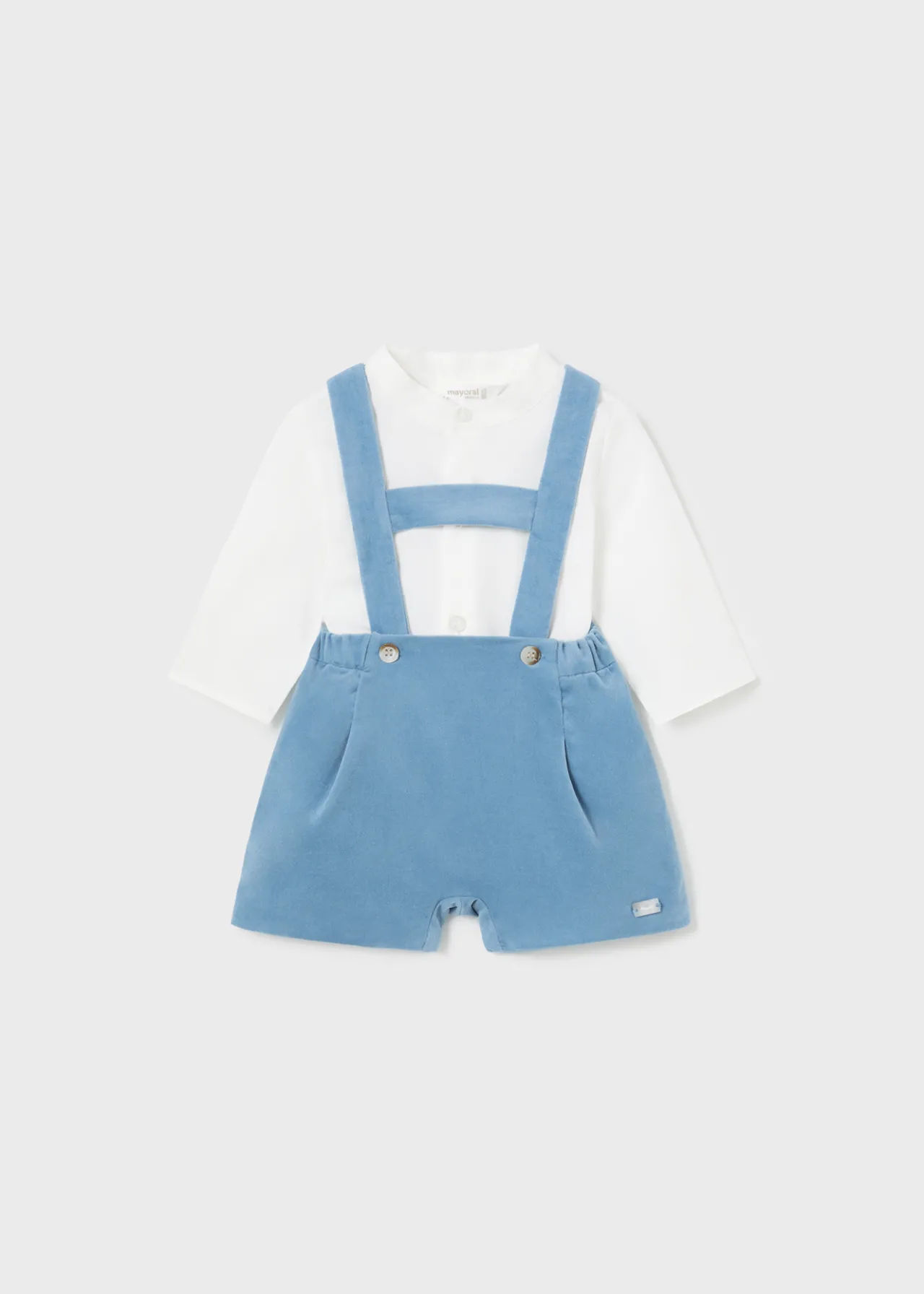 BOY Mayoral Newborn Bodysuit and Dungarees Set