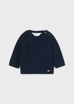 BOY Mayoral Newborn Braided Sweater