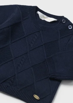 BOY Mayoral Newborn Braided Sweater