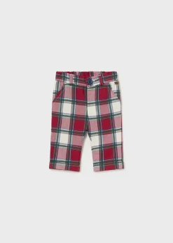 BOY Mayoral Newborn Checked Pants