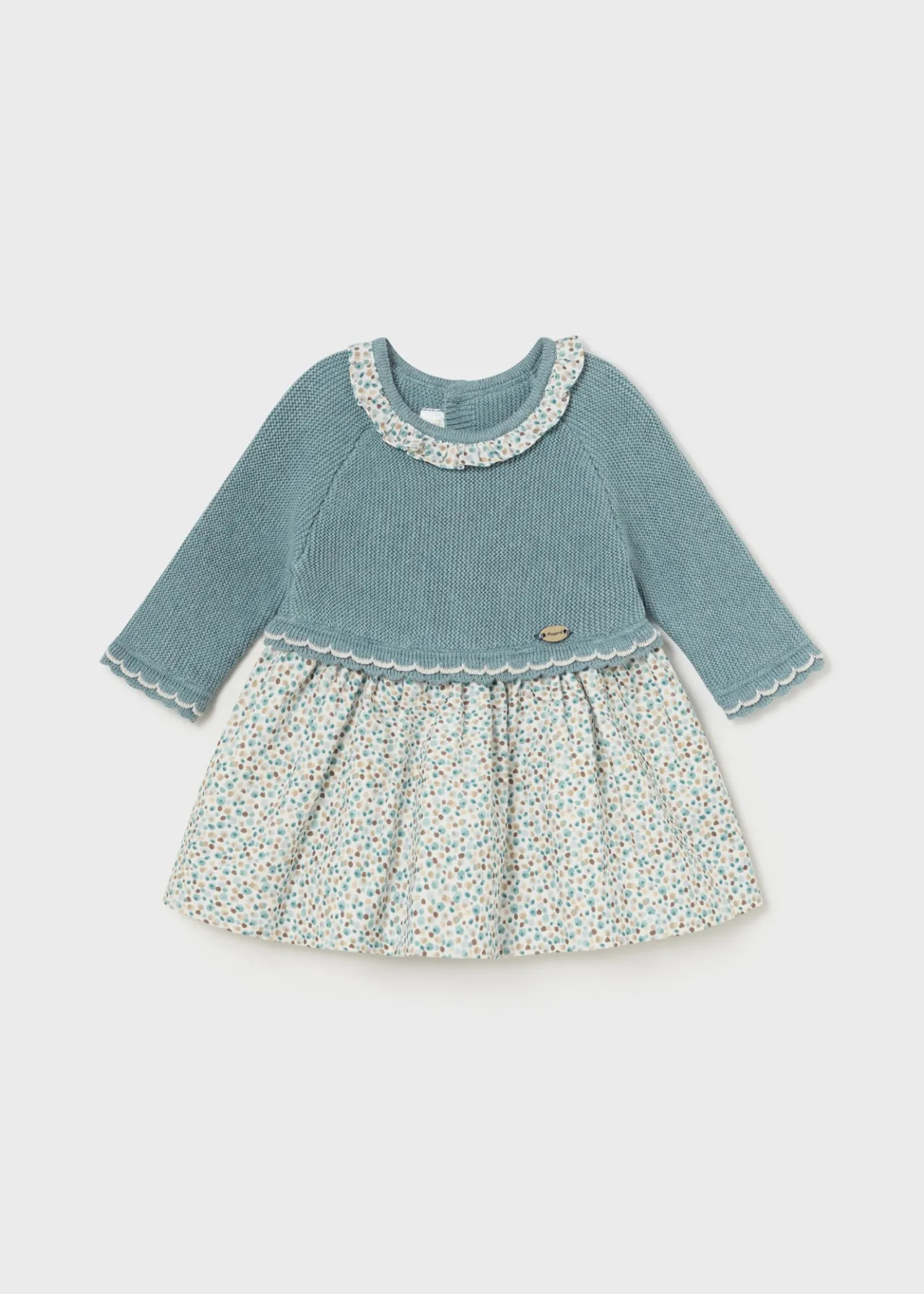 Mayoral Newborn Combined Knit Dress